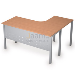 Мебель для персонала Стол криволинейный на металлических опорах левый 2МК.130