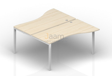 Мебель для персонала Составной стол на 2 рабочих места "Волна" ST2TG129V