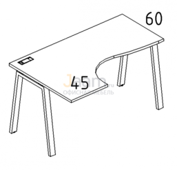 Мебель для персонала Стол эргономичный левый "Классика" на металлокаркасе TRE Б3 033 БП