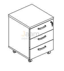 Мебель для персонала Тумба выкатная 3-ящичная с замком 204 БП