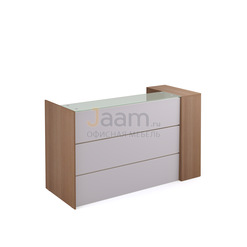 Стойка ресепшн Стойка регистрационная со стеклом и шкафом для документов лев. PZ/R202/2