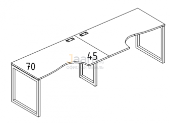 Мебель для персонала Рабочая станция со столами эргономичными "Классика" на металлокаркасе QUATTRO Б4 043-2 БП