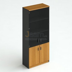 Кабинет руководителя Офисный шкаф для документов стеклянный 229 ДСП Тик