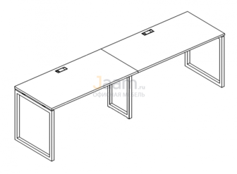 Мебель для персонала Рабочая станция на металлокаркасе QUATTRO Б4 013-2 БП